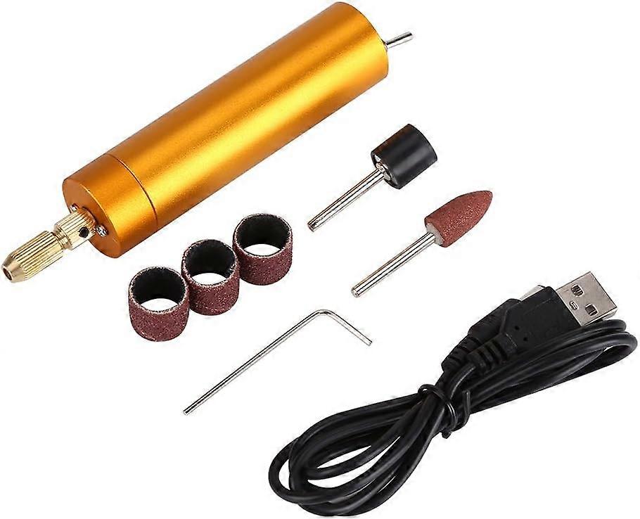 USB Mini Drill, USB Rechargeable Mini Drill DIY Grinding Polishing Engraving Machine Tool Set