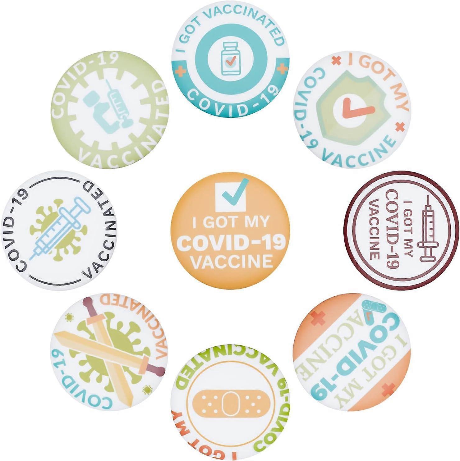 9Pack Vaccine Button Pins I Got My Vaccinated Covid-19 Buttons