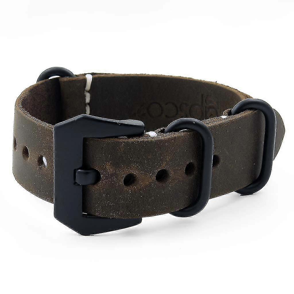 brown vintage leather n.a.t.o strap