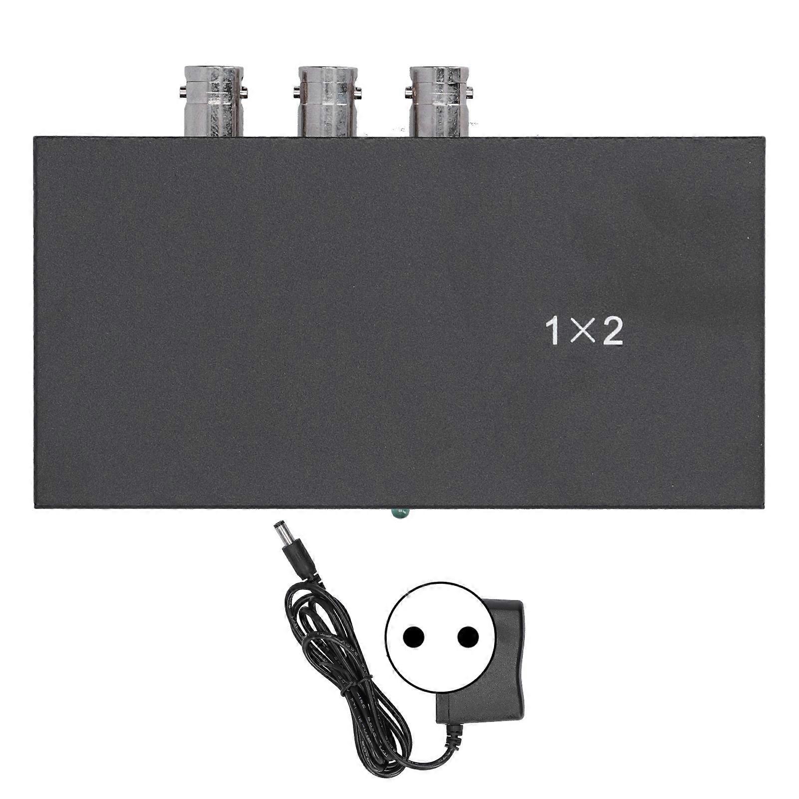 SDI Splitter Distributor Adapter 1 in 2 Out 1080P Support SDHD3GSDI with LED Indicator 100240V(EU Plug ) NO.1236