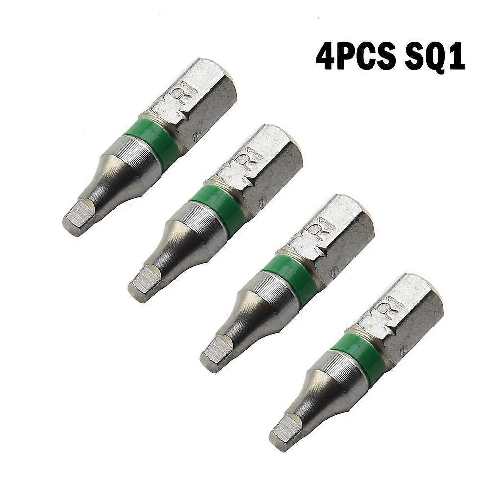 4pcs Square Head Screwdriver Bits SQ1 SQ2 25mm 635mm Hex Shank Magnetic Batch Head Screwdriver Bit