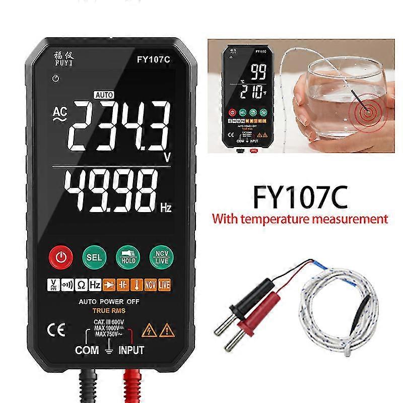 Multimetro digitale Smart Tester Rms Dc Ncv Transistor Condensatore Temperatura Voltmetro digitale Multimetro Strumenti elettrici
