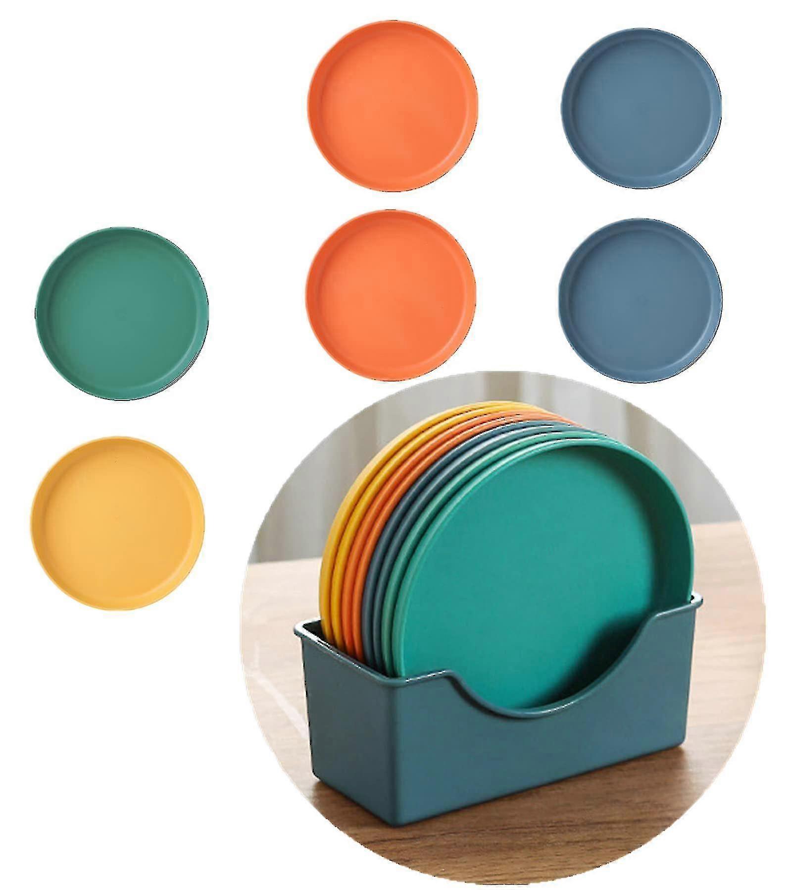 6pcs Appetizer Plates Dessert Salad Fruit Hold Plates With Stora Rack