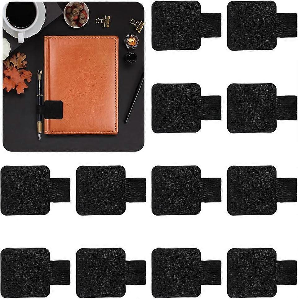 Adhesive Pen Holder Loop 12 Pcs Elastic Pen Loops Pen Holder Sticky Loop Pen Holder Self Adhesive Clip Suitable for Notes Calendars Laptops (black),20