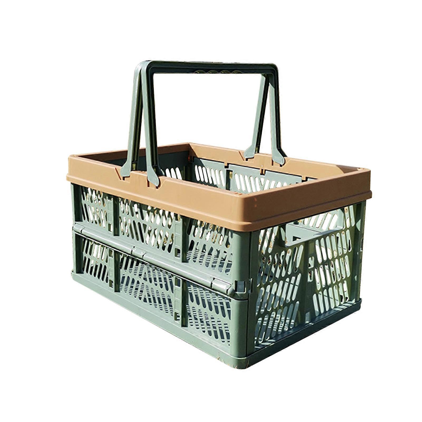 Collapsible Crate Basket Foldable Shopping Basket Container Supermarket Shopping Basket Folding Large Grocery Basket