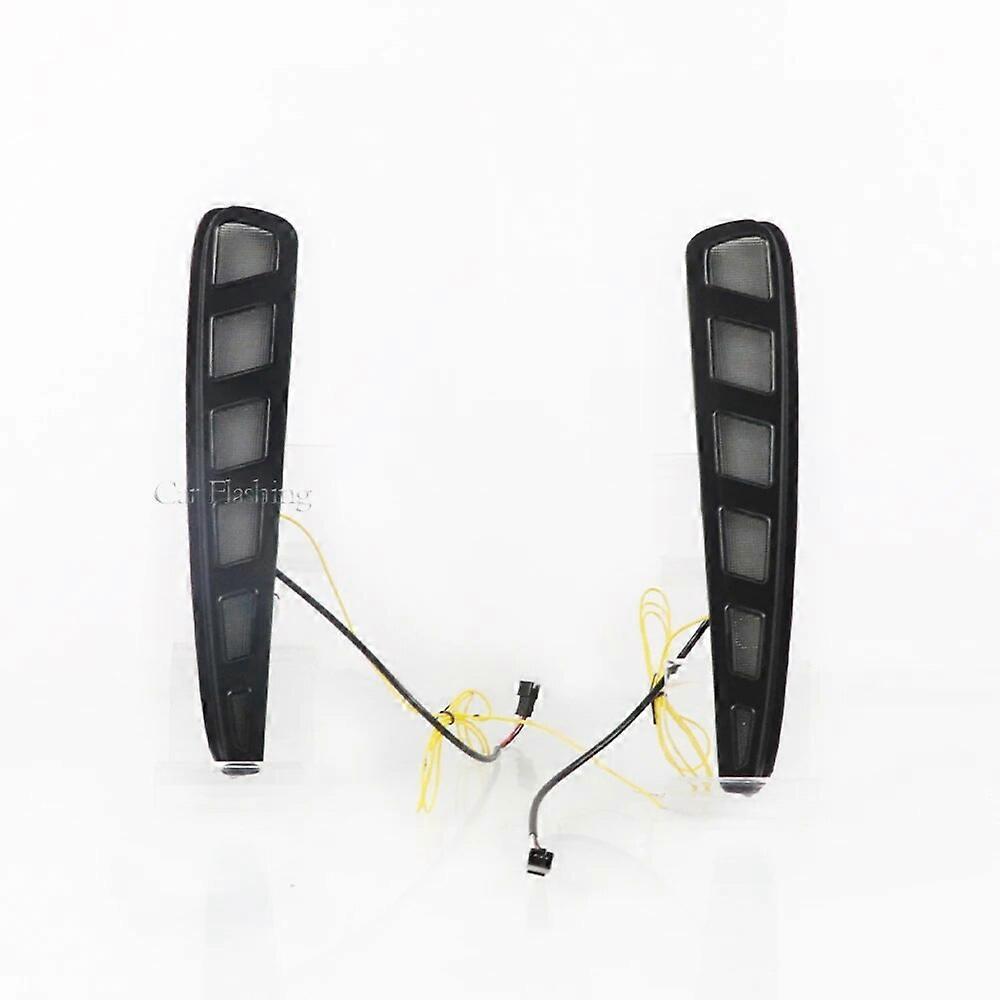 1 Pair LED Daytime Running Lights Fog Lamp with Yellow Turn Signal day light Car DRL For Chevrolet Monza 2023