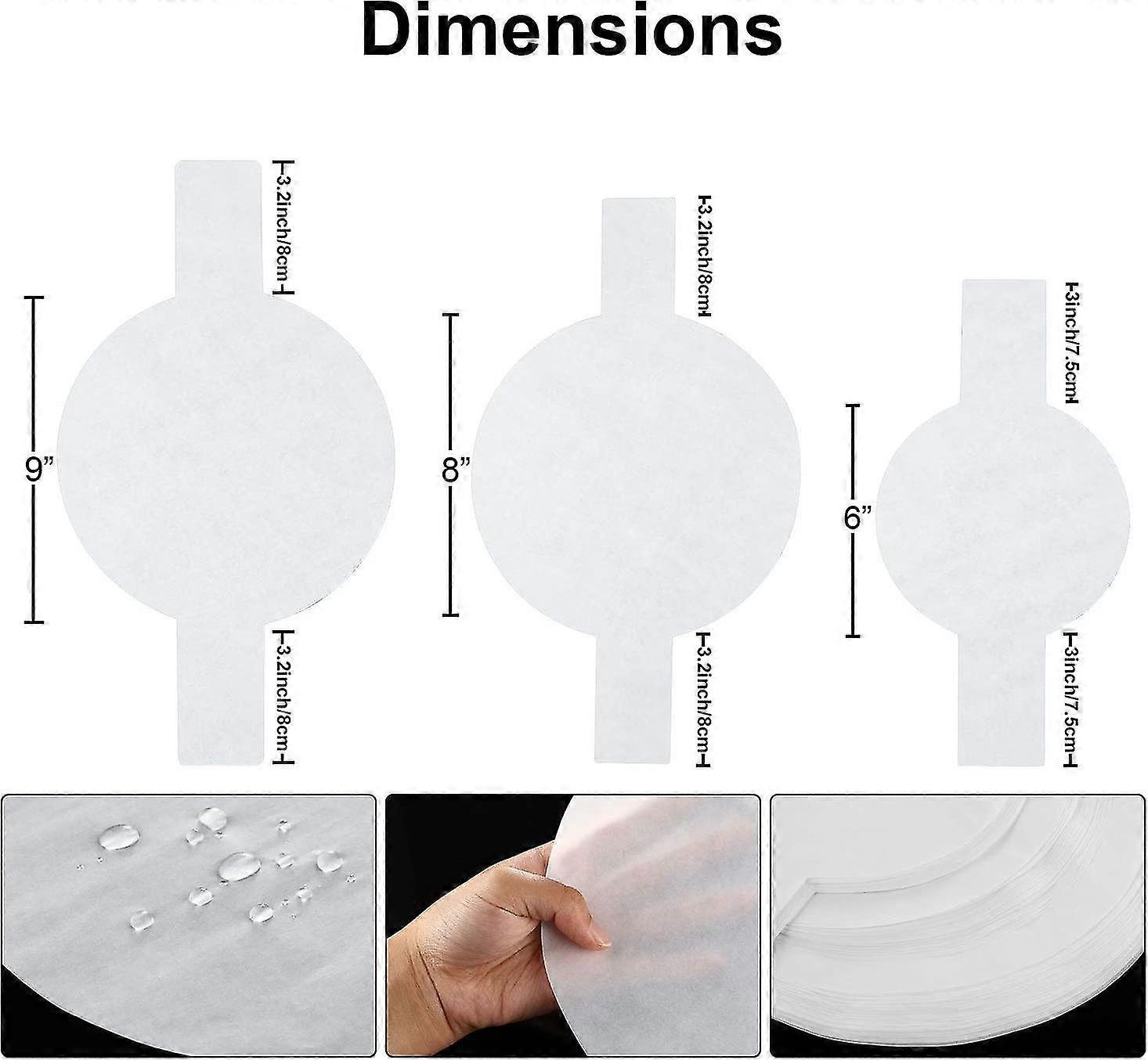120 Pieces Precut Circle Cake Pan Liners Round Parchment Paper Non-stick Parchment Paper With Lift Tabs For Baking (white)