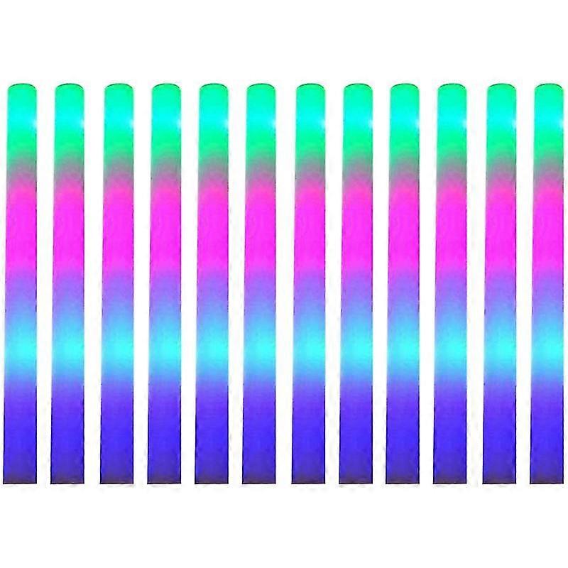 12pcs Foam Sticks,led Foam Sticks Glow Batons With 3 Modes Flashing Effect For Party, Concert And Event