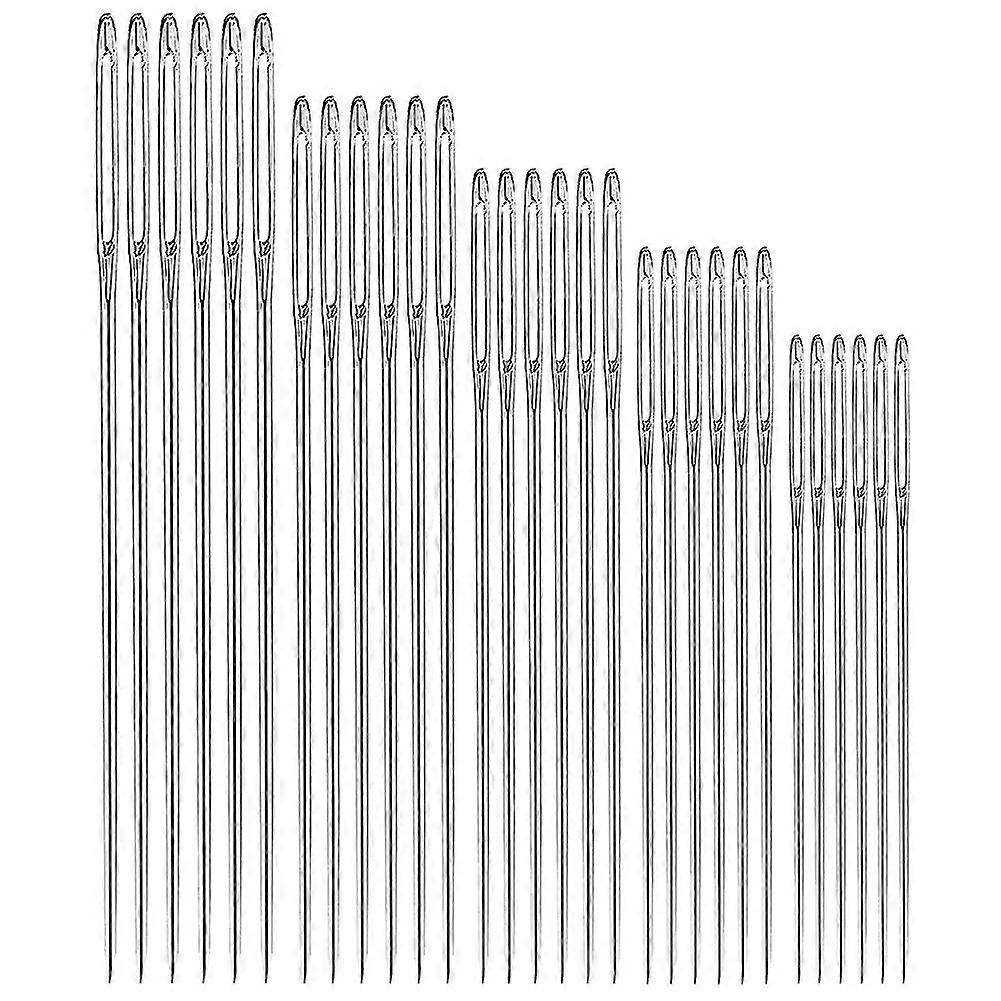 30pcs μεγάλα μάτια συρραφή αιχμηρές χοντρές βελόνες, 5 μεγέθη βελόνες ραψίματος από ανοξείδωτο χάλυβα Kit για Embro