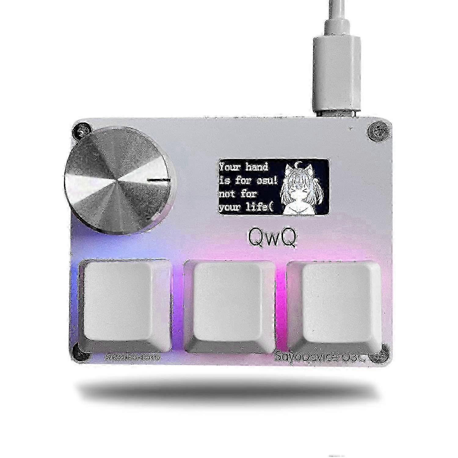 Sayodevice Osu O3c Rapid Trigger Hall Comutatoare magnetice liniare Tastatură cu buton și ecran, copiere pastă, shotcut, macro Hotswap Mini Keypadaa