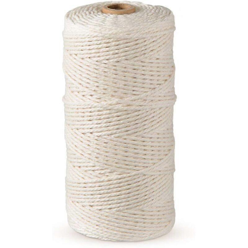 Macrame Rope 2mmX200m, Cotton Thread for Macrame, Cotton String for DIY, Decoration, Knitting, Gift, Beige, 1pcs