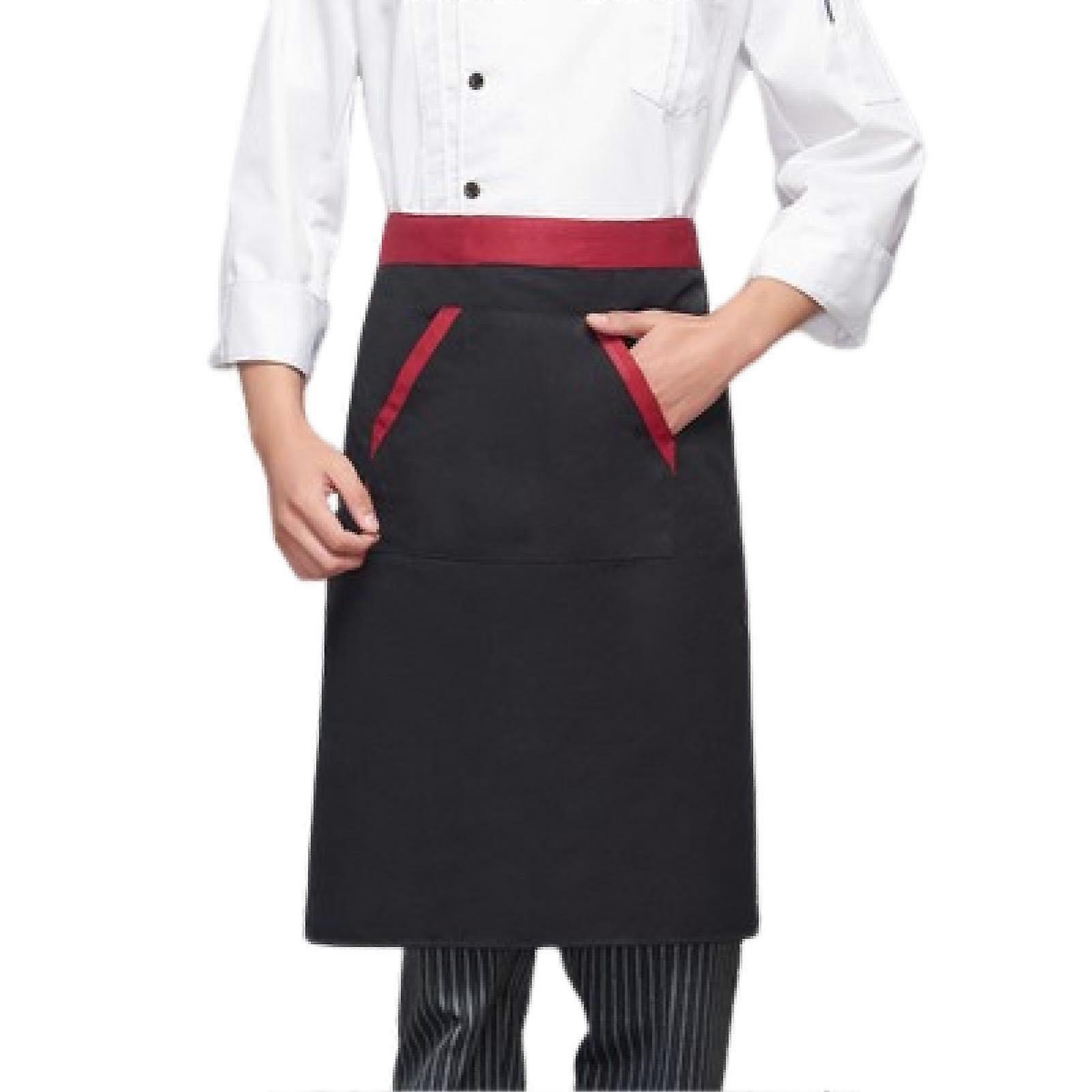 Half Apron with Pockets Cooking Baking Cleaning Oil Stain Resistant Chef Work Bib Bistro Server Aprons for Home Kitchen Bar Gardening