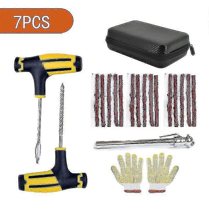 Vacuum Tyre Patching Tool Set Motorcycle And Electric Car Repair Patching Kit Car Patching Tool-size:7pcs