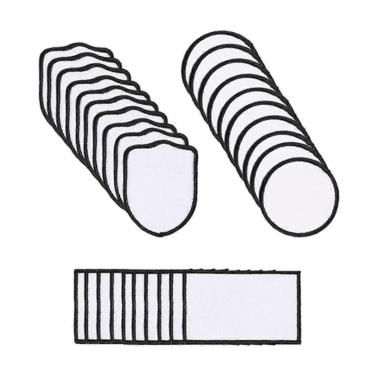 30Pc Sublimation Patches Fabric Iron-on Blank Patches 3 Shapes Repair Patches Sublimation Blank Hat