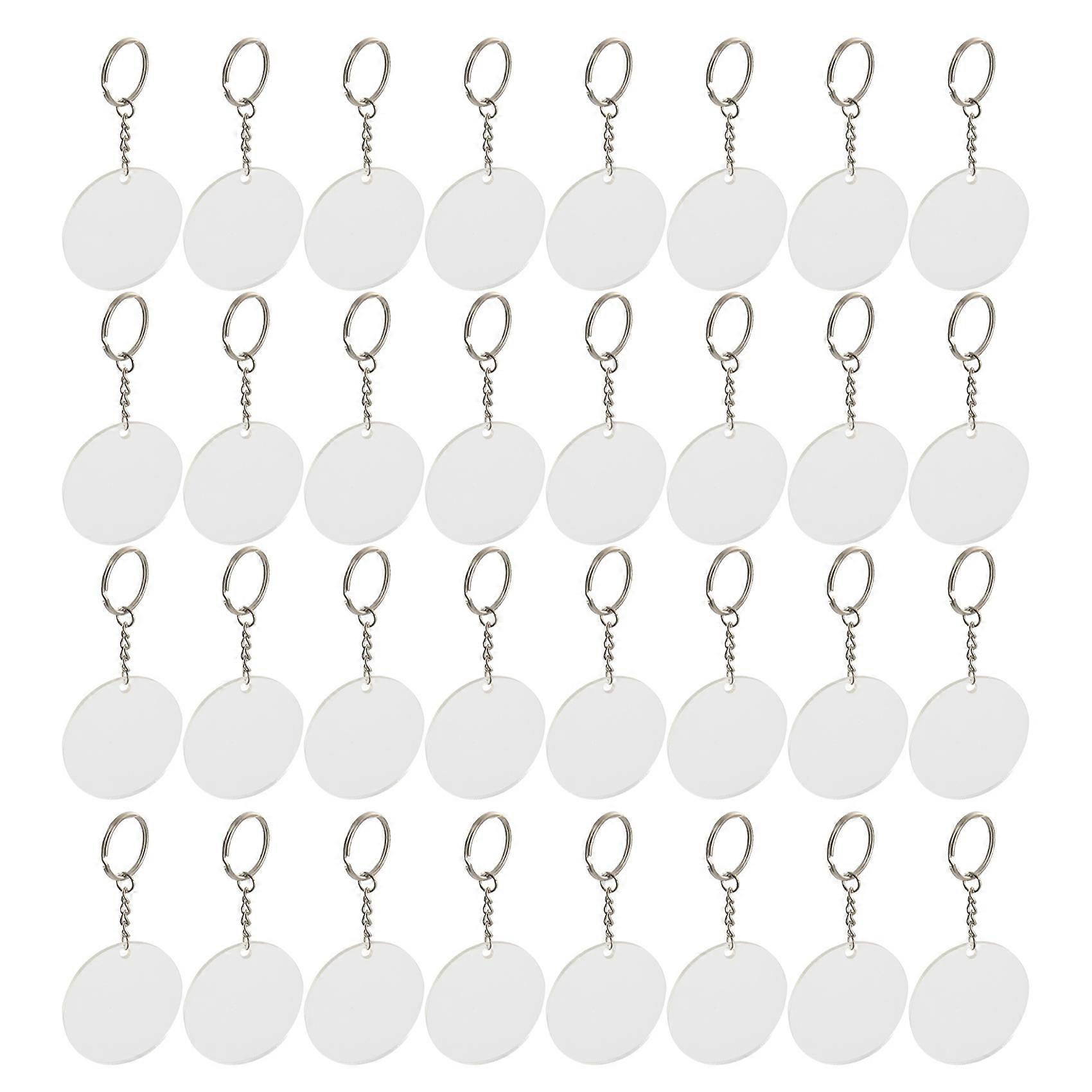 150 Pcs 2 Inches Acrylic Transparent Discs and Key Chains Set, Clear Blank Acrylic Discs Round Keyc