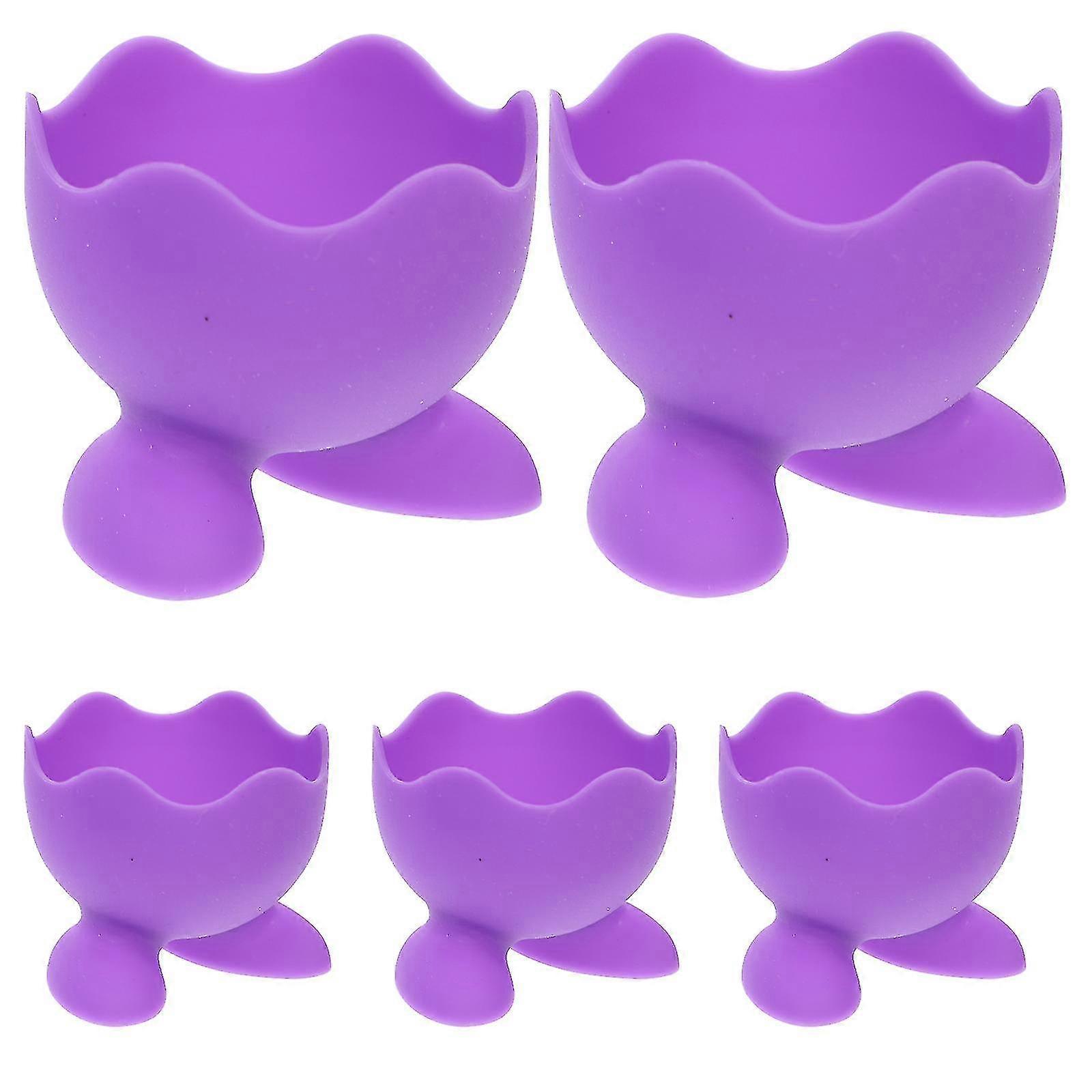 5 Pcs Makeup Containers Silicone Egg Holders Soft Egg Cup Boiled Egg Cup Egg Stand Holders Breakfast Egg Rest Holder