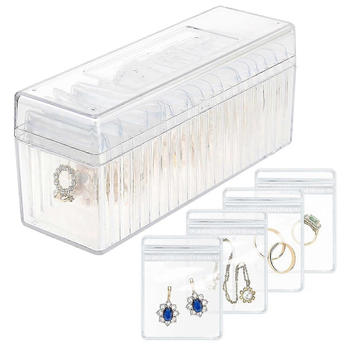منظم صندوق المجوهرات مع 20 حقيبة مجوهرات محمولة مضادة للتشويه ، حامل منظم مجوهرات ، منظمي مجوهرات وتخزين