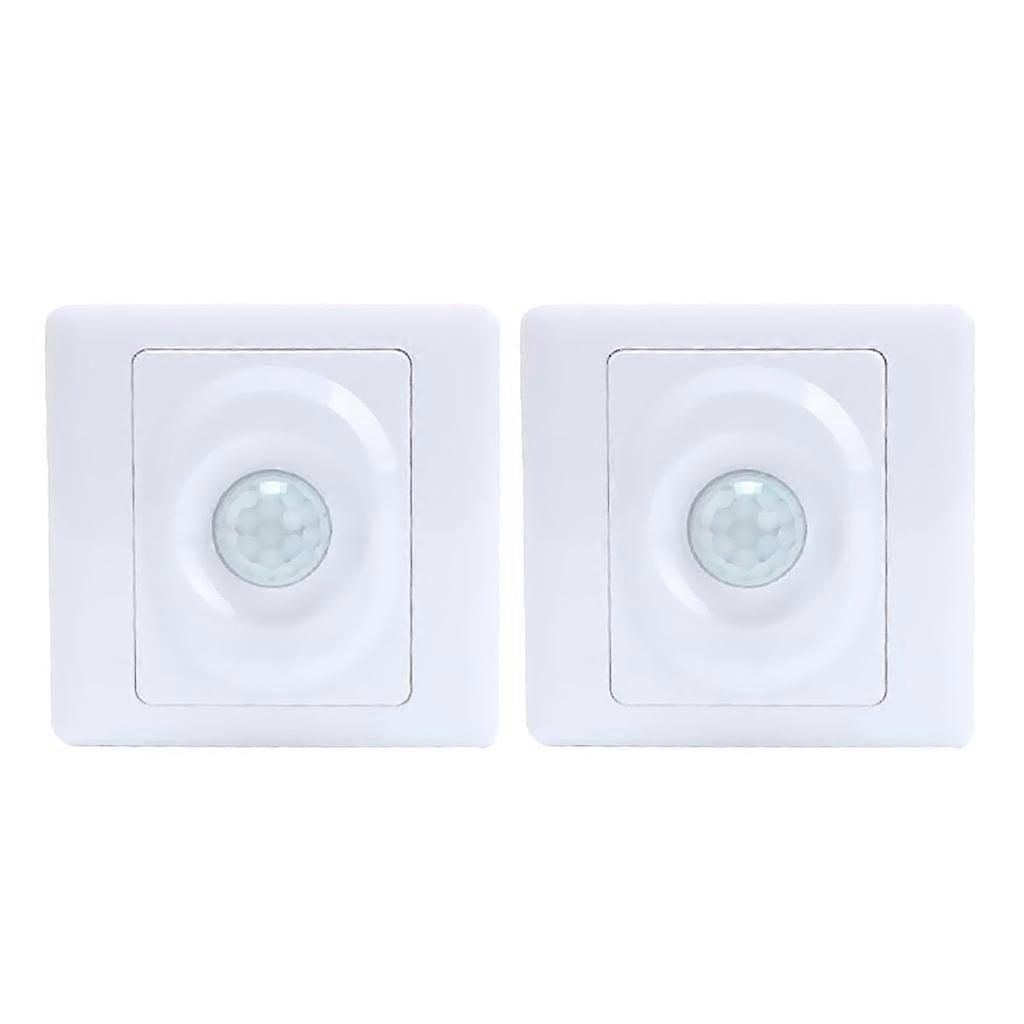 2Pcs PIR Motion Sensor Light Switch Time Delay Detector Adapter Panel