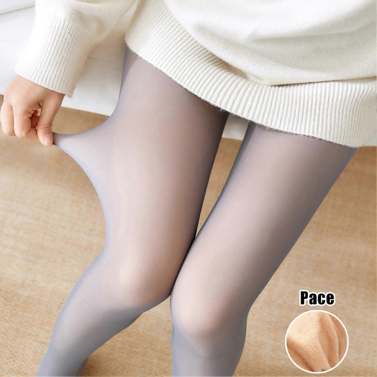 Legs False Translucent Warm Fleece Pantyhose Women Fleece Lined Thickened Pantyhose
