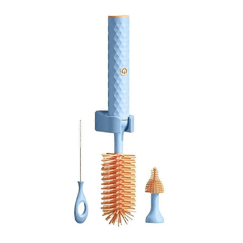Electric Silicone Bottle Brush 360 Degree Rotating Water Bottle Cleaning Brush Set Effective Stain Removal Durable Easy to Use Portable Brush Set