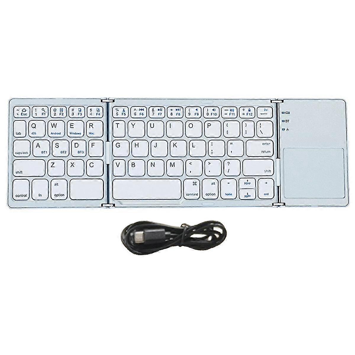 Bluetooth Keyboard Folding Wireless Keypad Touchpad For Ios/android/windows Tablet Mobile Phone Keyboard Silver