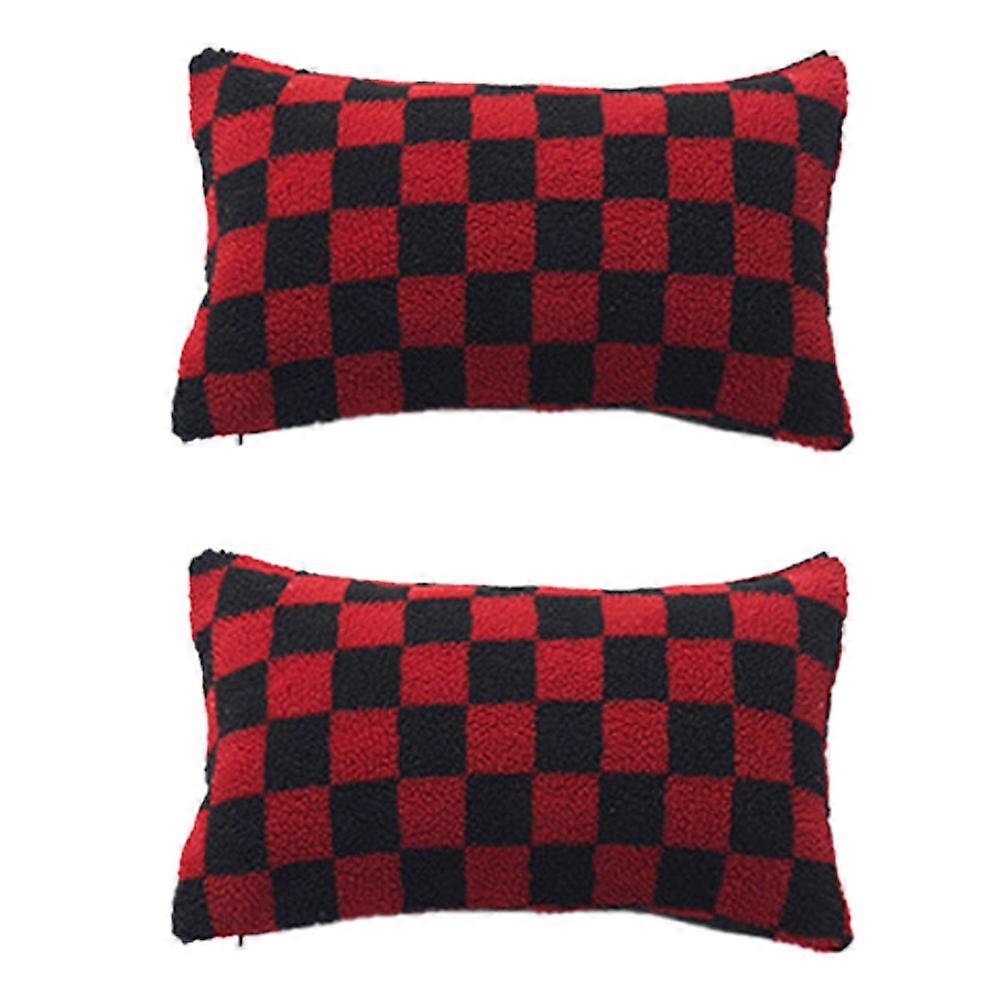 Pacote de 2 Capas de Almofada de Natal Xadrez Capa de Almofada para Sofá Sofá Carro Quarto Decoração de Natal