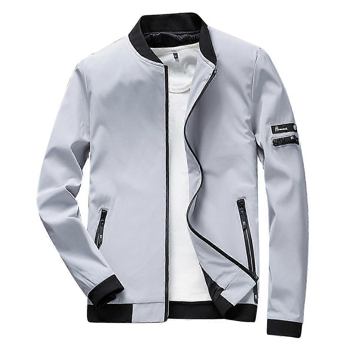 VAWAN Mens Slim Lapel Solid Color Overalls Jacket