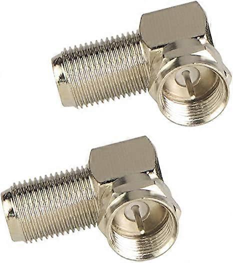 2-Pack Right Angle F-Type Coaxial RG6 Adapter