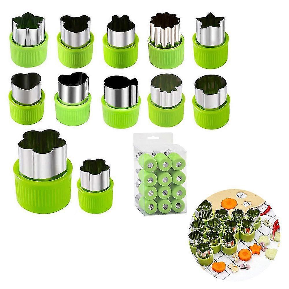 Rice Vegetable Fruit Cutter Mold 12Pcs/set Stainless Steel Cake Biscuit Biscuit Cutter Shape Tools