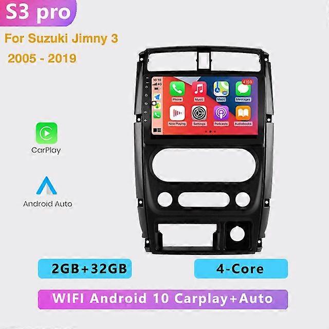 2 DIN Auto Android car radio multimedia player 4G Carplay GPS navigation No DVD For Suzuki Jimny 2007 2008 2009 2010-2012