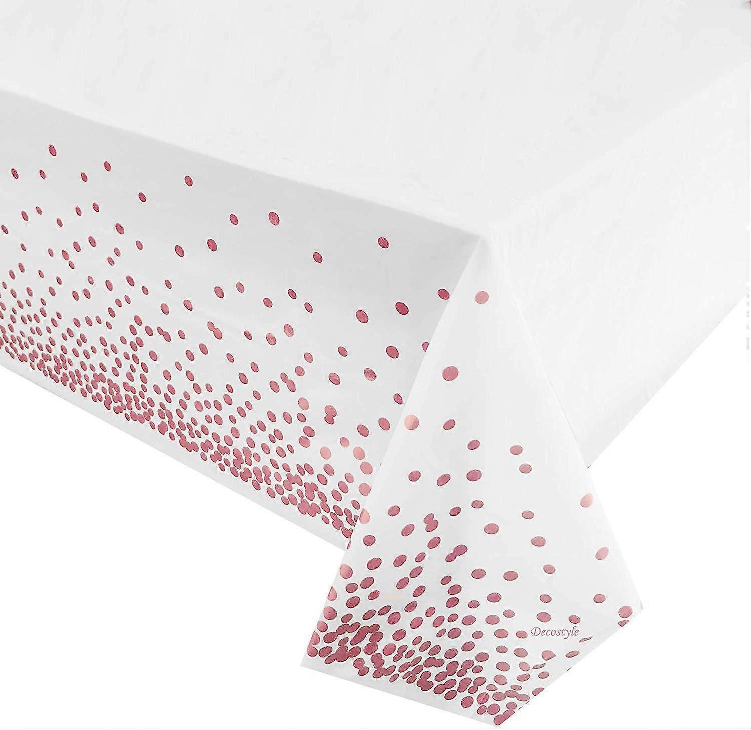 137 - 274cm tan small round dot birthday wedding party disposable tablecloth Rose tablecloth