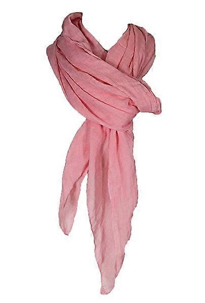 sciarpa di lino pieghettato tinta unita di cotone, sciarpa di moda, multicolor (C)