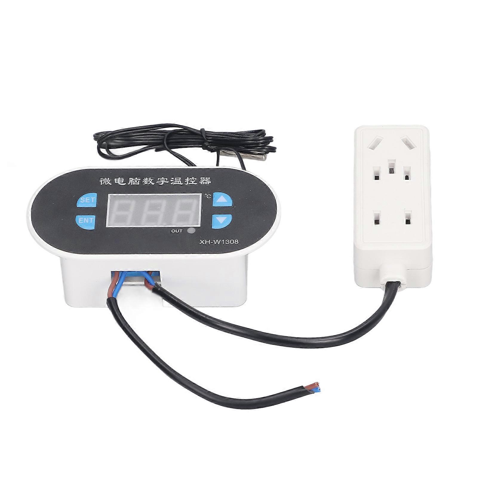 Digital Temperature Controller LED Heating Cooling Thermostat Control Switch with Waterproof Probe 110220V