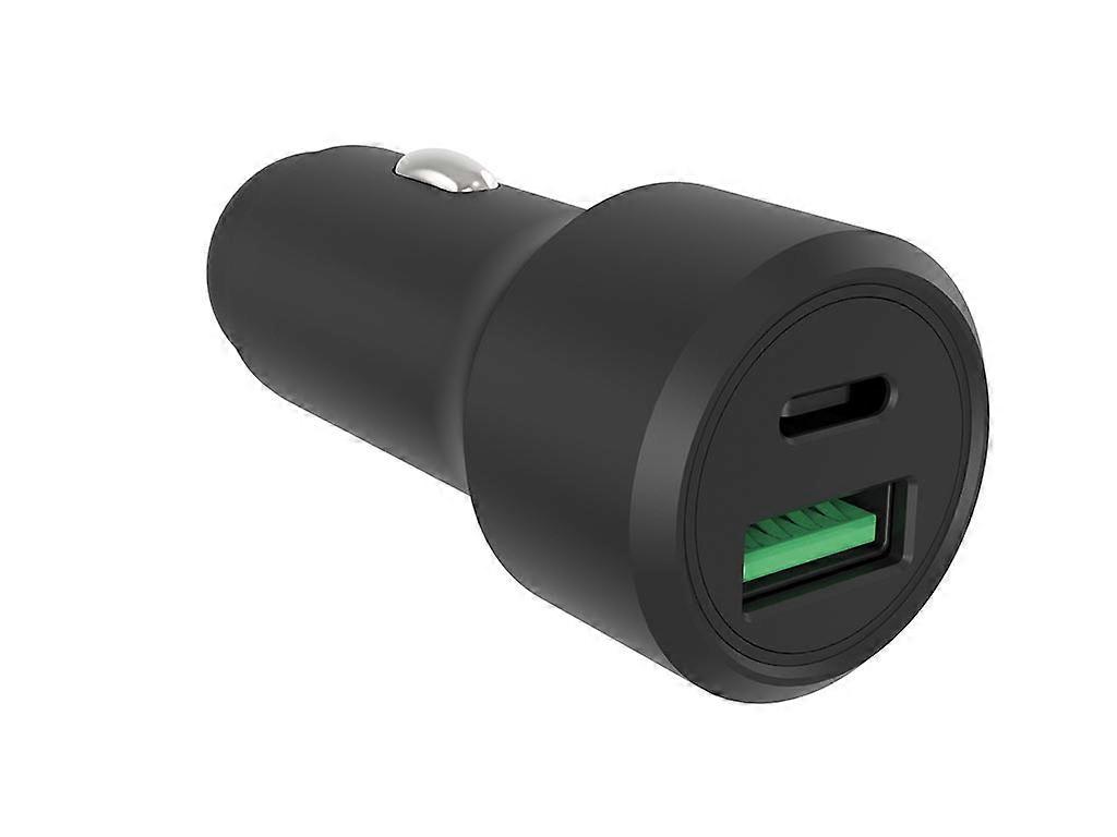 HQ-Power Auto-snellader, 1x USB-A QC en 1x USB-C PD, voor laptop, tablet of