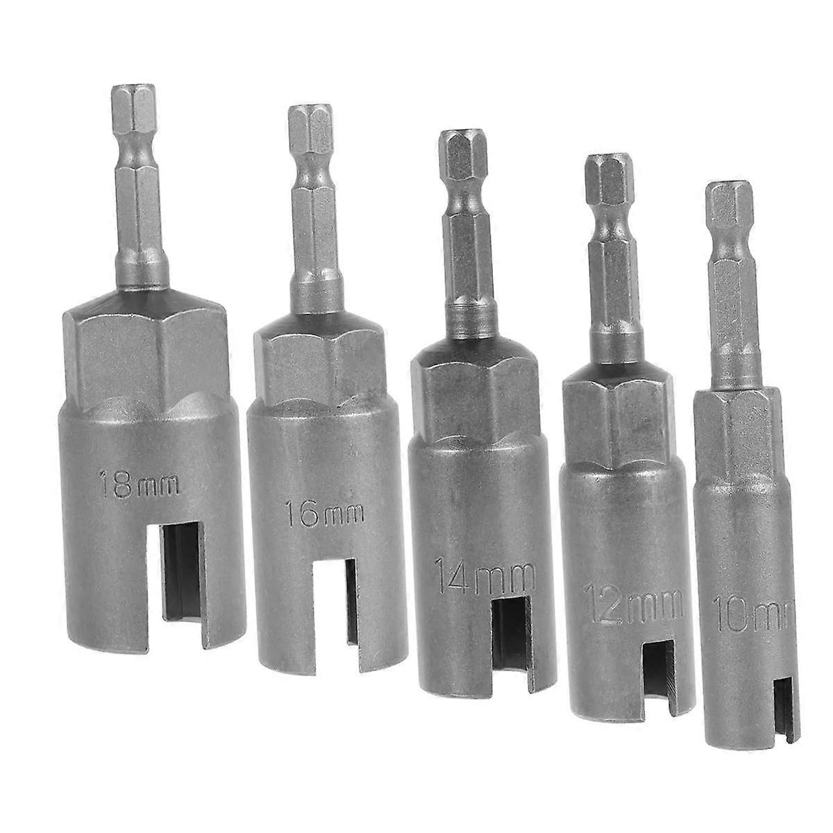 5PCS Wing Nut Driver,11-19mm Steel Slot Wing Nut Driver Bit, 1/4 Inch Hex Shank Wing Nut Driver Set, Nut Driver Socket