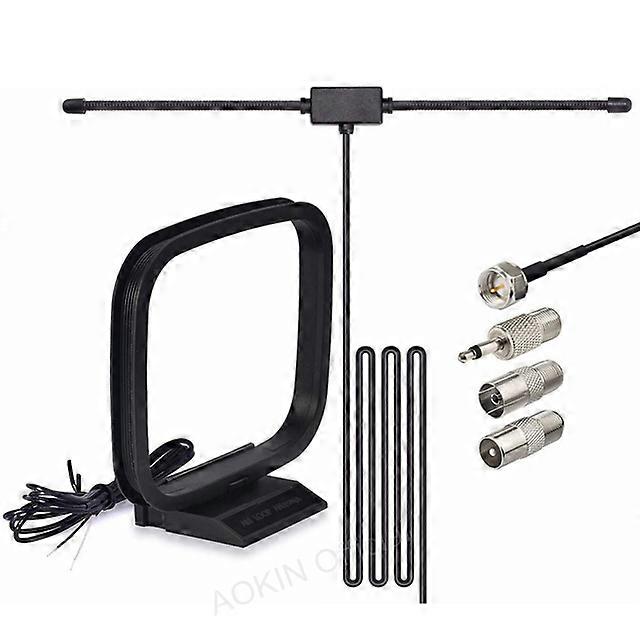FM Dipole Antenna 75 Ohm FM Radio Antenna FM AM Antenna for Stereo Receiver Audio Video Radio Home Theater Receiver