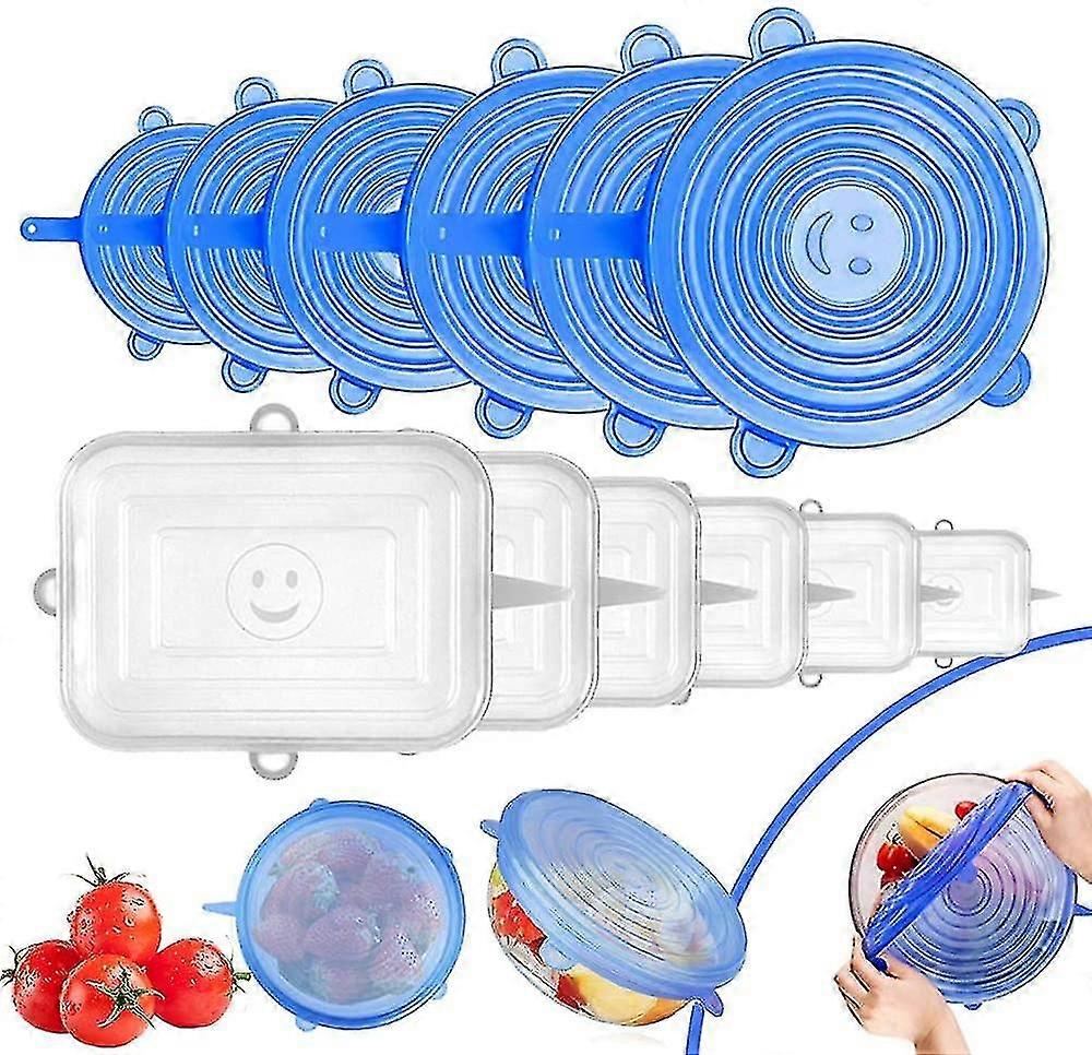 Stretchable Silicone Lids, 12 Pieces Silicone Stretch Lids In Different Sizes