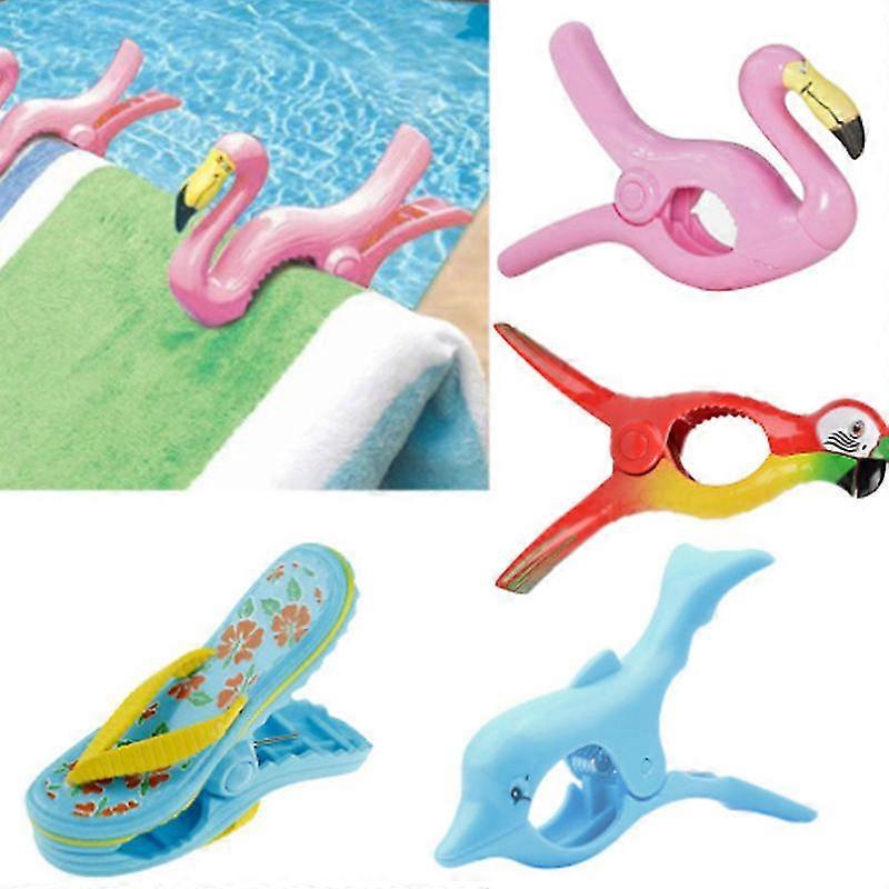 Plastic Beach Towels Clips For Sunbeds Sun Lounger Animal Decorative Clothes Peg-c