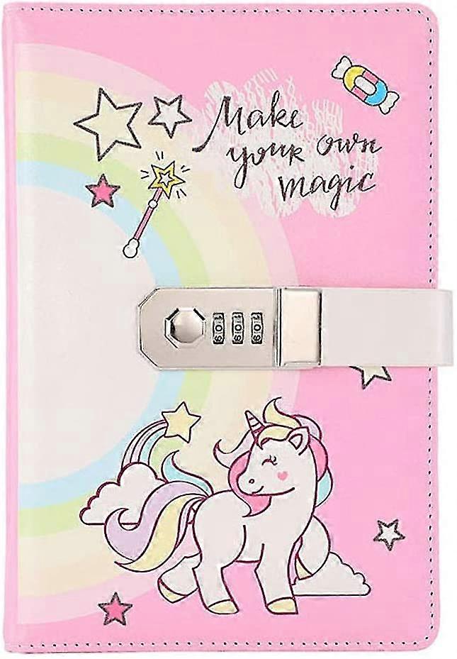A5 Secret Diary Notebook, Smart Pu Journals With Lock For Children Adults (d)