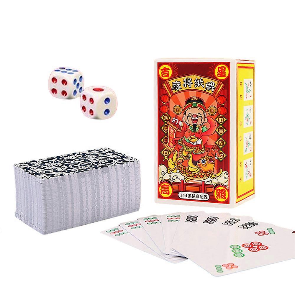 Portable Mahjong Paper Card Toy Interesting Puzzle Board Game for Family Gatherings