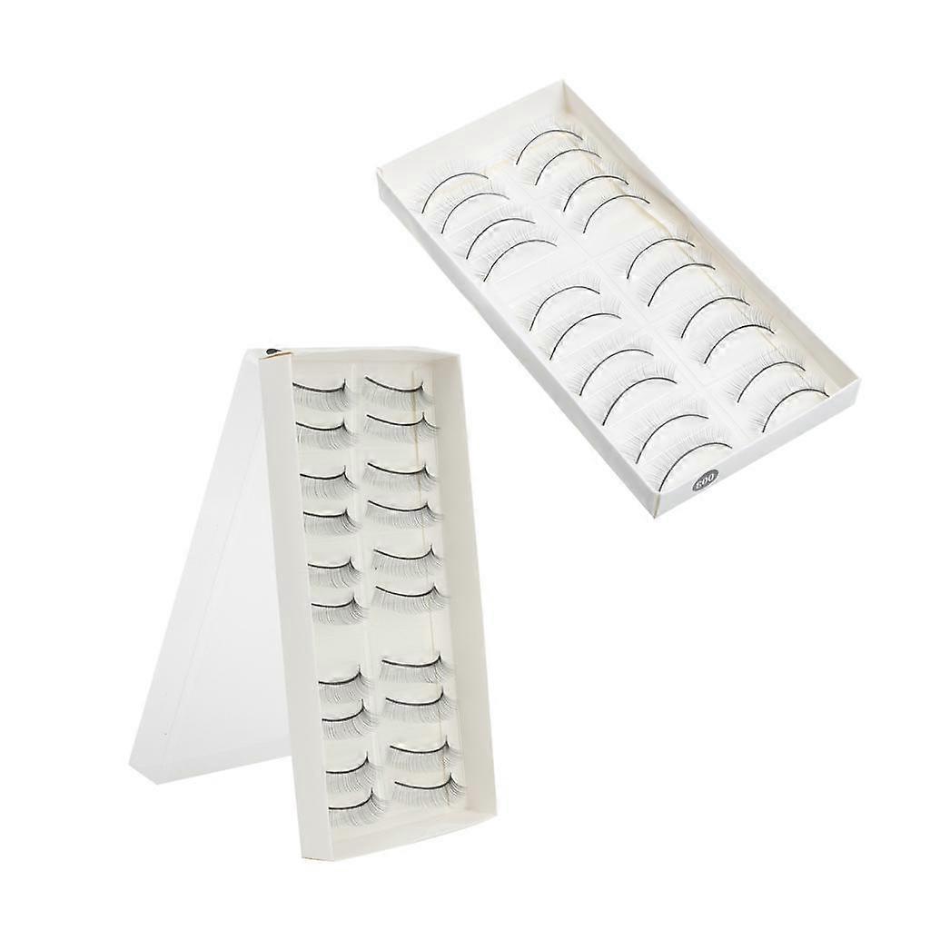20 Pair Long Black Practice Eyelashes Eye Lash Extension Beginner Strip Training Tool 10mm 9mm