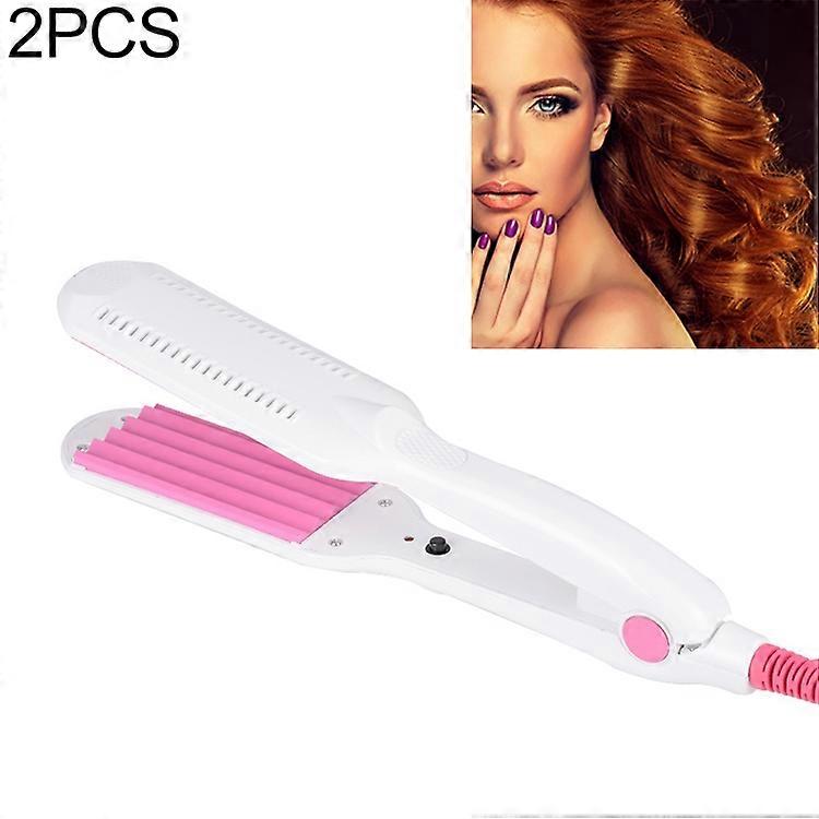 2 PCS 220V Professional Ceramic Corrugated Curling Iron
