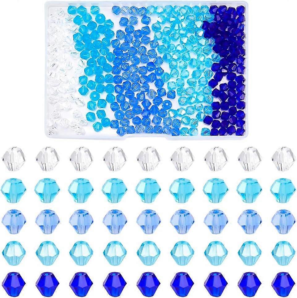 500Pcs 5 Colors Imitate Austrian Crystal Bicone Glass Beads Grade AA Faceted Mixed Color 6x5.5~6mm Hole: 1mm 100pcs/color