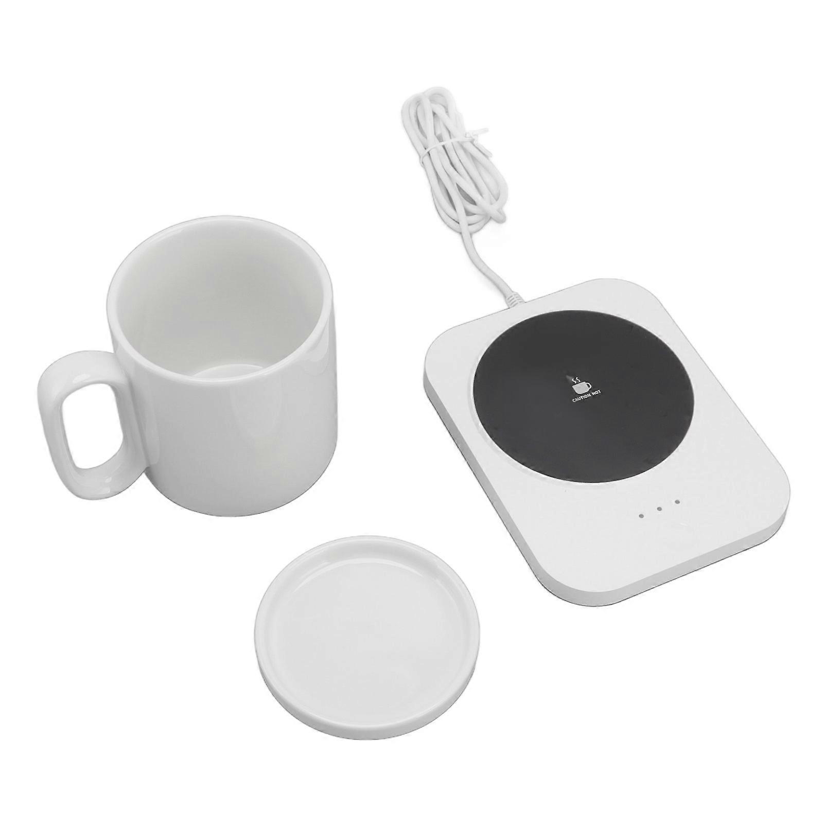 Smart Mug Warmer 3 Gears Control USB Powered Heating Coaster Milk Cup Insulation Warmer White