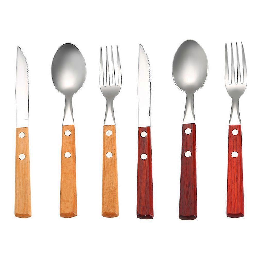 6pcs Cutlery Set Tableware Tableware Spoons Forks Knives Stainless Steel