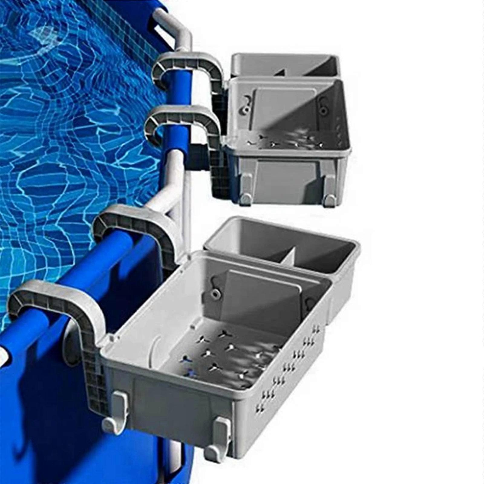 Swimming Pool Storage Basket with Pool Cup Holder-Pool Cup Holder-Poolside Shelf,50% Offer