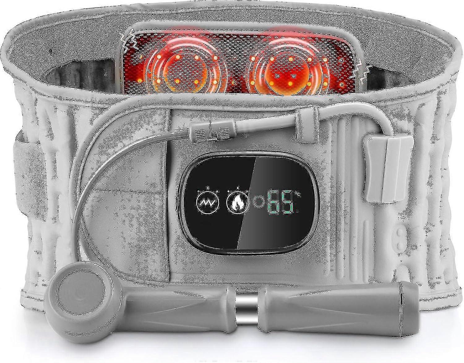 Red Light Belt Decompression Back Belt With Heat And Vibration Massage Back Reliever Lumbar Supports Women Man