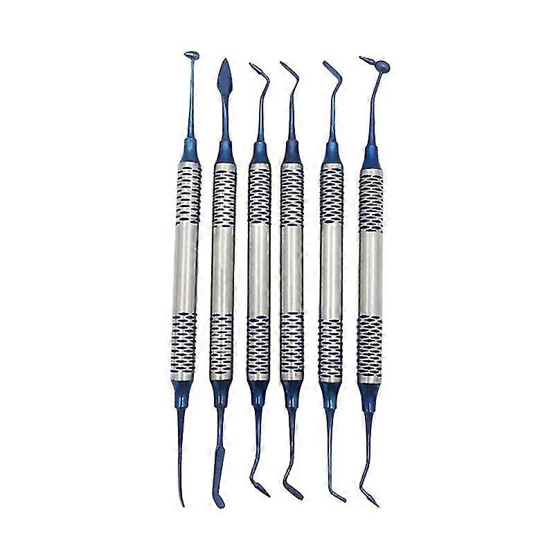 6pc Dental Composite Resin Filling Spatula Titanium Plated Head Resin Filler Set Hfmqv