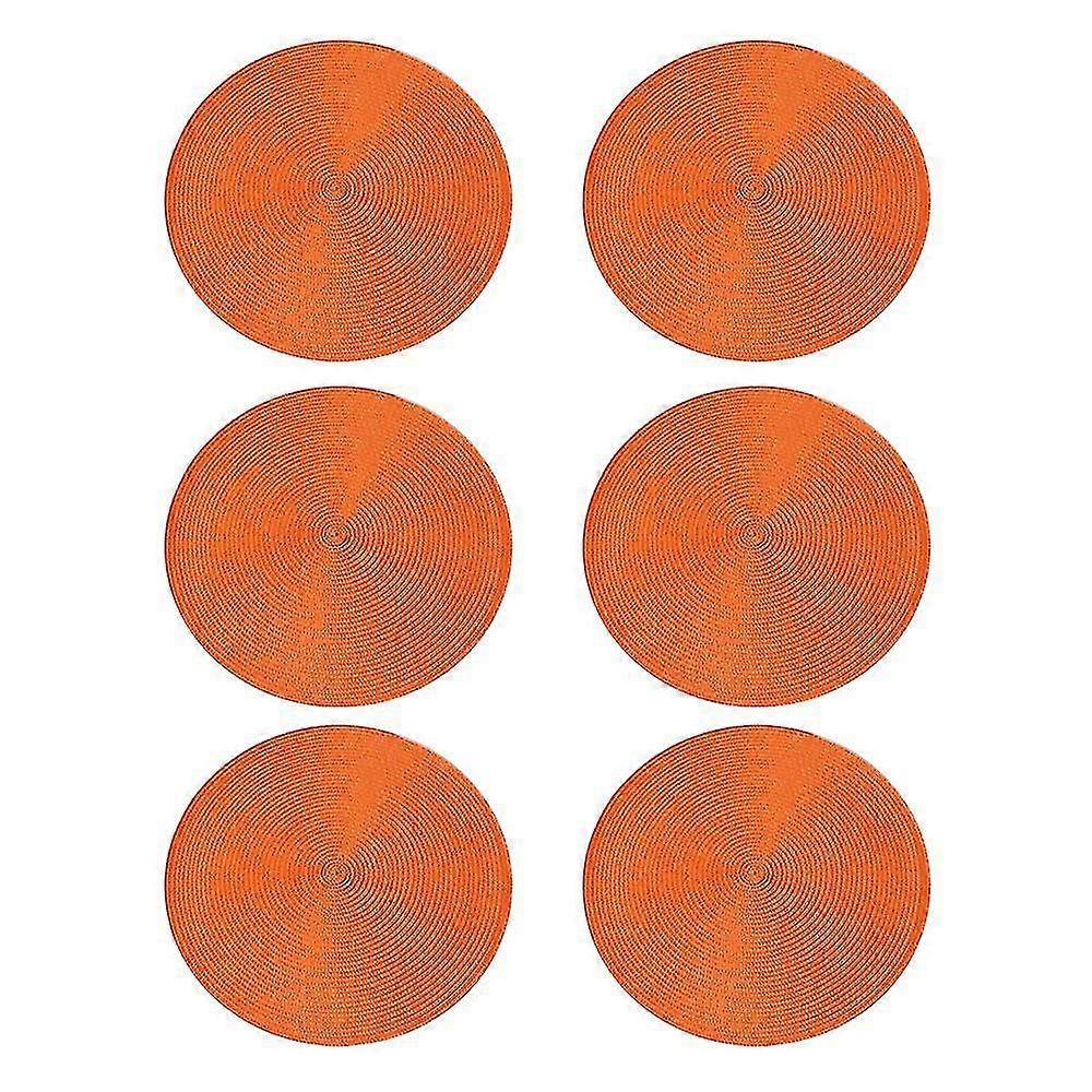 6pcs Pp Environmentally Friendly Placemats, Solid Color Heat Insulation Mats, Decorative Mats