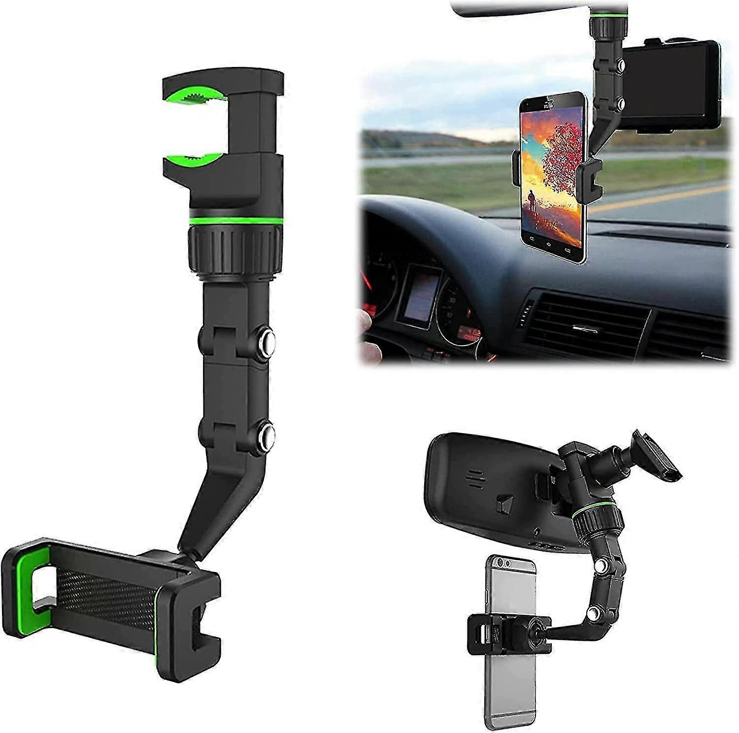 360 Multifunctional Rearview Mirror Phone Holder Compatible With All Cell Phones